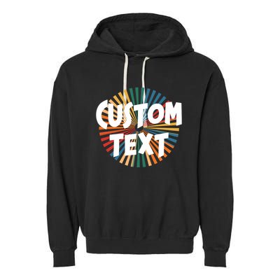 Custom Text Retro Colorful Logo Personalized Design Garment-Dyed Fleece Hoodie