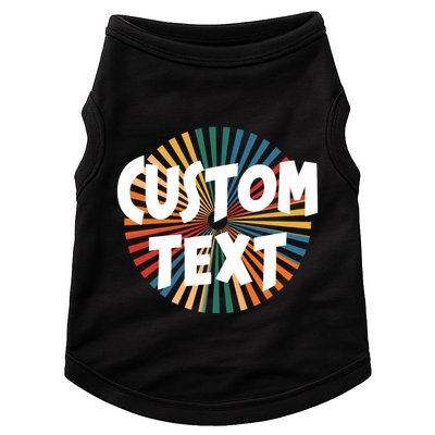 Custom Text Retro Colorful Logo Personalized Design Doggie Tank