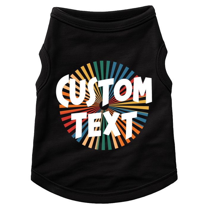Custom Text Retro Colorful Logo Personalized Design Doggie Tank