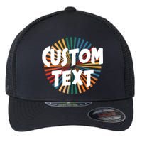 Custom Text Retro Colorful Logo Personalized Design Flexfit Unipanel Trucker Cap