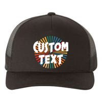 Custom Text Retro Colorful Logo Personalized Design Yupoong Adult 5-Panel Trucker Hat