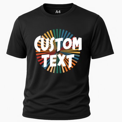 Custom Text Retro Colorful Logo Personalized Design Cooling Performance Crew T-Shirt