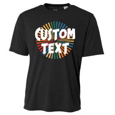 Custom Text Retro Colorful Logo Personalized Design Cooling Performance Crew T-Shirt