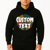 Custom Text Retro Colorful Logo Personalized Design Hoodie