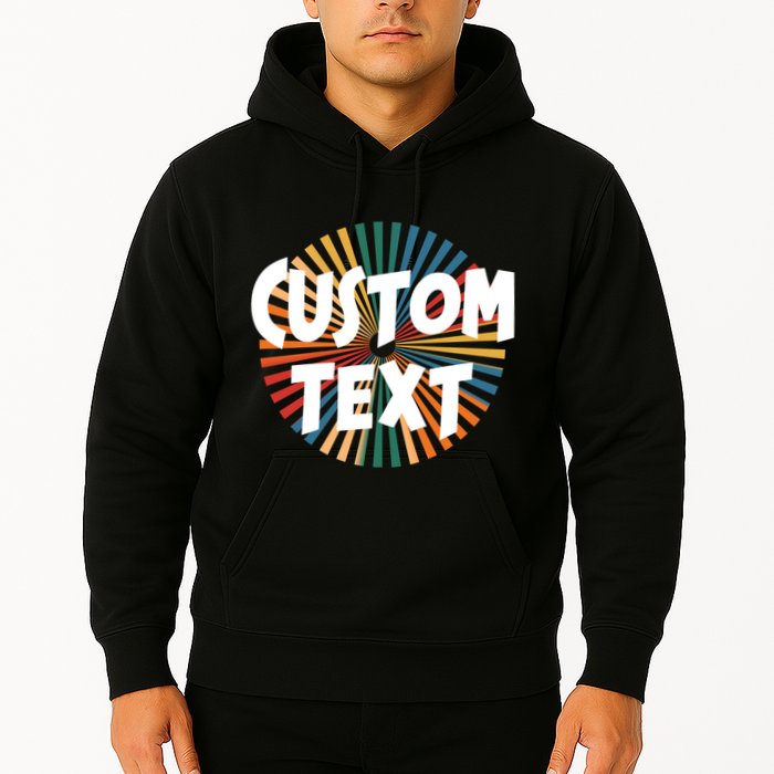Custom Text Retro Colorful Logo Personalized Design Hoodie