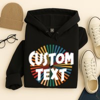Custom Text Retro Colorful Logo Personalized Design Hoodie