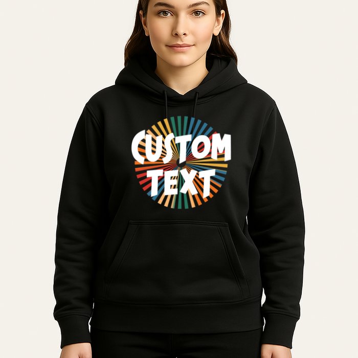 Custom Text Retro Colorful Logo Personalized Design Hoodie