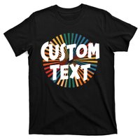 Custom Text Retro Colorful Logo Personalized Design T-Shirt