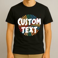 Custom Text Retro Colorful Logo Personalized Design T-Shirt