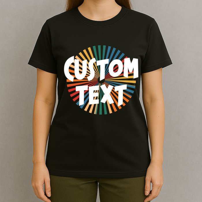 Custom Text Retro Colorful Logo Personalized Design T-Shirt