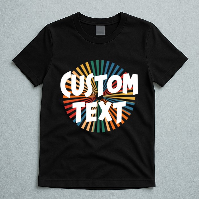 Custom Text Retro Colorful Logo Personalized Design T-Shirt