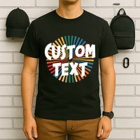 Custom Text Retro Colorful Logo Personalized Design T-Shirt