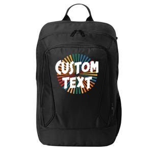 Custom Text Retro Colorful Logo Personalized Design City Backpack