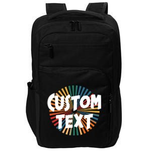 Custom Text Retro Colorful Logo Personalized Design Impact Tech Backpack