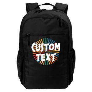 Custom Text Retro Colorful Logo Personalized Design Daily Commute Backpack