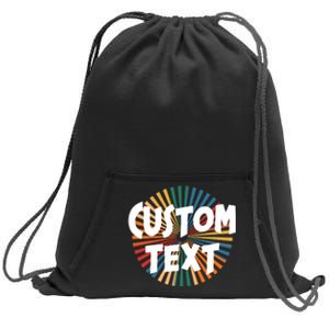 Custom Text Retro Colorful Logo Personalized Design Sweatshirt Cinch Pack Bag