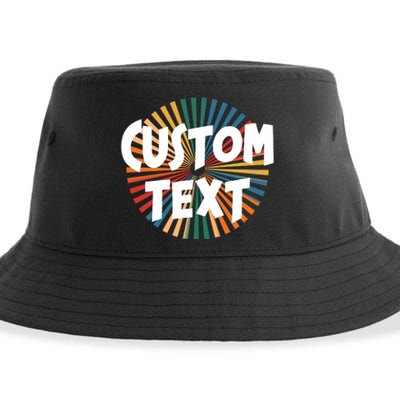 Custom Text Retro Colorful Logo Personalized Design Sustainable Bucket Hat