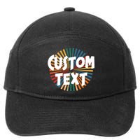 Custom Text Retro Colorful Logo Personalized Design 7-Panel Snapback Hat