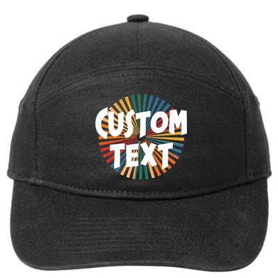 Custom Text Retro Colorful Logo Personalized Design 7-Panel Snapback Hat