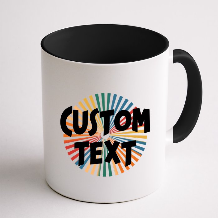 Custom Text Retro Colorful Logo Personalized Design Mug