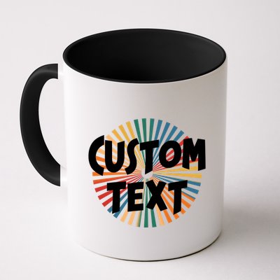 Custom Text Retro Colorful Logo Personalized Design Mug