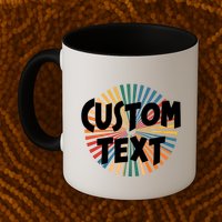 Custom Text Retro Colorful Logo Personalized Design Mug