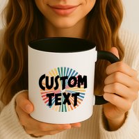 Custom Text Retro Colorful Logo Personalized Design Mug