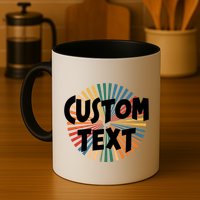Custom Text Retro Colorful Logo Personalized Design Mug