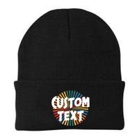 Custom Text Retro Colorful Logo Personalized Design Beanie