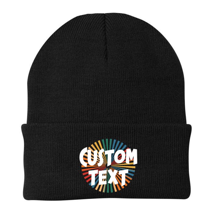 Custom Text Retro Colorful Logo Personalized Design Beanie