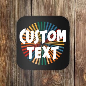 Custom Text Retro Colorful Logo Personalized Design Coaster