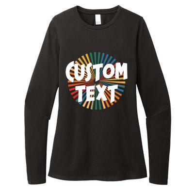 Custom Text Retro Colorful Logo Personalized Design Womens CVC Long Sleeve Shirt