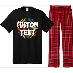 Custom Text Retro Colorful Logo Personalized Design Pajama Set