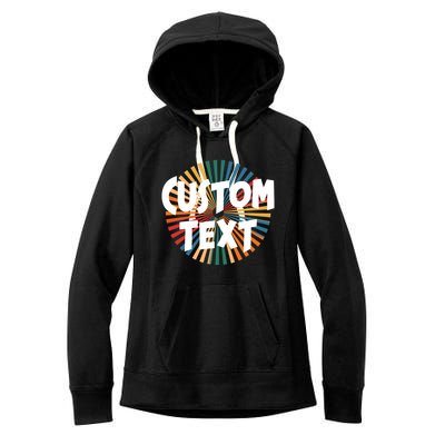 Custom Text Retro Colorful Logo Personalized Design Women's Fleece Hoodie