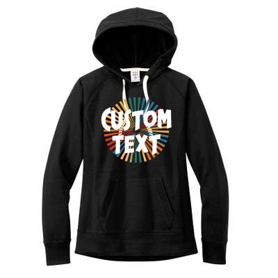 Custom Text Retro Colorful Logo Personalized Design Women's Fleece Hoodie