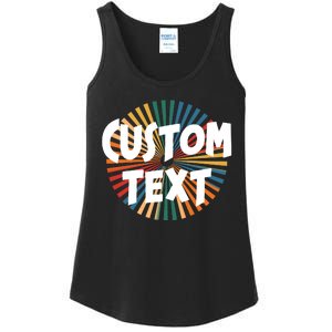 Custom Text Retro Colorful Logo Personalized Design Ladies Essential Tank