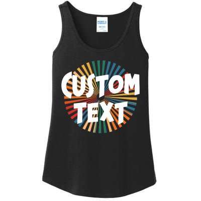 Custom Text Retro Colorful Logo Personalized Design Ladies Essential Tank