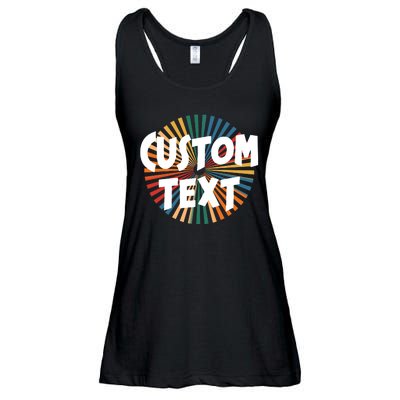 Custom Text Retro Colorful Logo Personalized Design Ladies Essential Flowy Tank