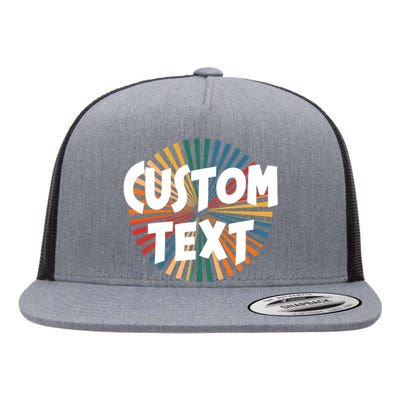 Custom Text Retro Colorful Logo Personalized Design Flat Bill Trucker Hat