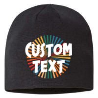 Custom Text Retro Colorful Logo Personalized Design Sustainable Beanie