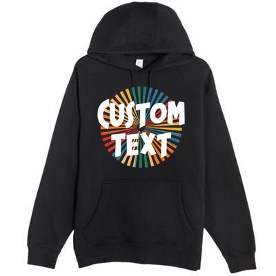 Custom Text Retro Colorful Logo Personalized Design Premium Pullover Hoodie