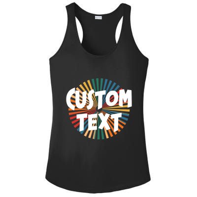Custom Text Retro Colorful Logo Personalized Design Ladies PosiCharge Competitor Racerback Tank