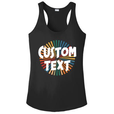 Custom Text Retro Colorful Logo Personalized Design Ladies PosiCharge Competitor Racerback Tank