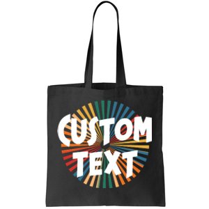 Custom Text Retro Colorful Logo Personalized Design Tote Bag