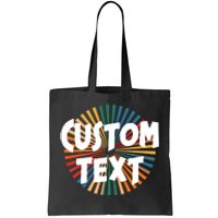 Custom Text Retro Colorful Logo Personalized Design Tote Bag