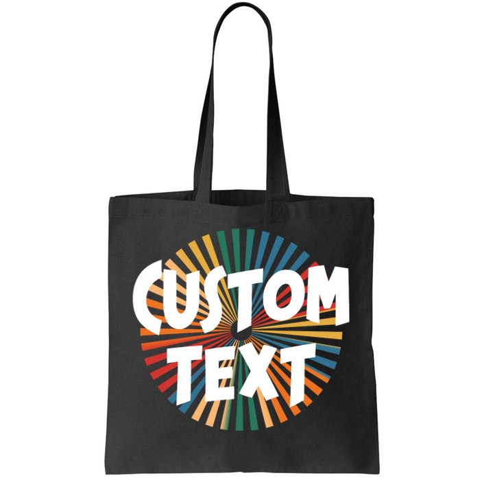 Custom Text Retro Colorful Logo Personalized Design Tote Bag