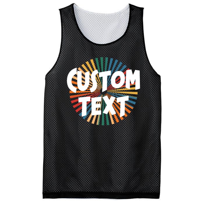 Custom Text Retro Colorful Logo Personalized Design Mesh Reversible Basketball Jersey Tank