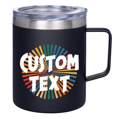 Custom Text Retro Colorful Logo Personalized Design 12oz Stainless Steel Coffee Mug
