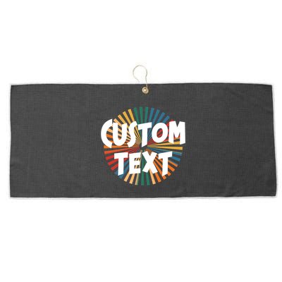 Custom Text Retro Colorful Logo Personalized Design Large Microfiber Waffle Golf Towel