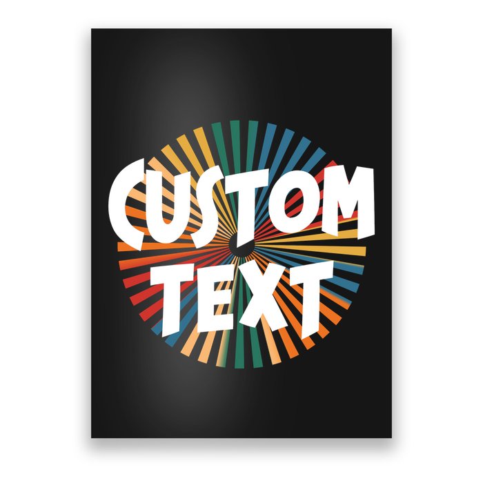 Custom Text Retro Colorful Logo Personalized Design Poster